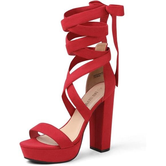 Women's Strappy Gladiator Sexy Open Toe Heels Dressy Pumps Sandals - Picture 1 of 5